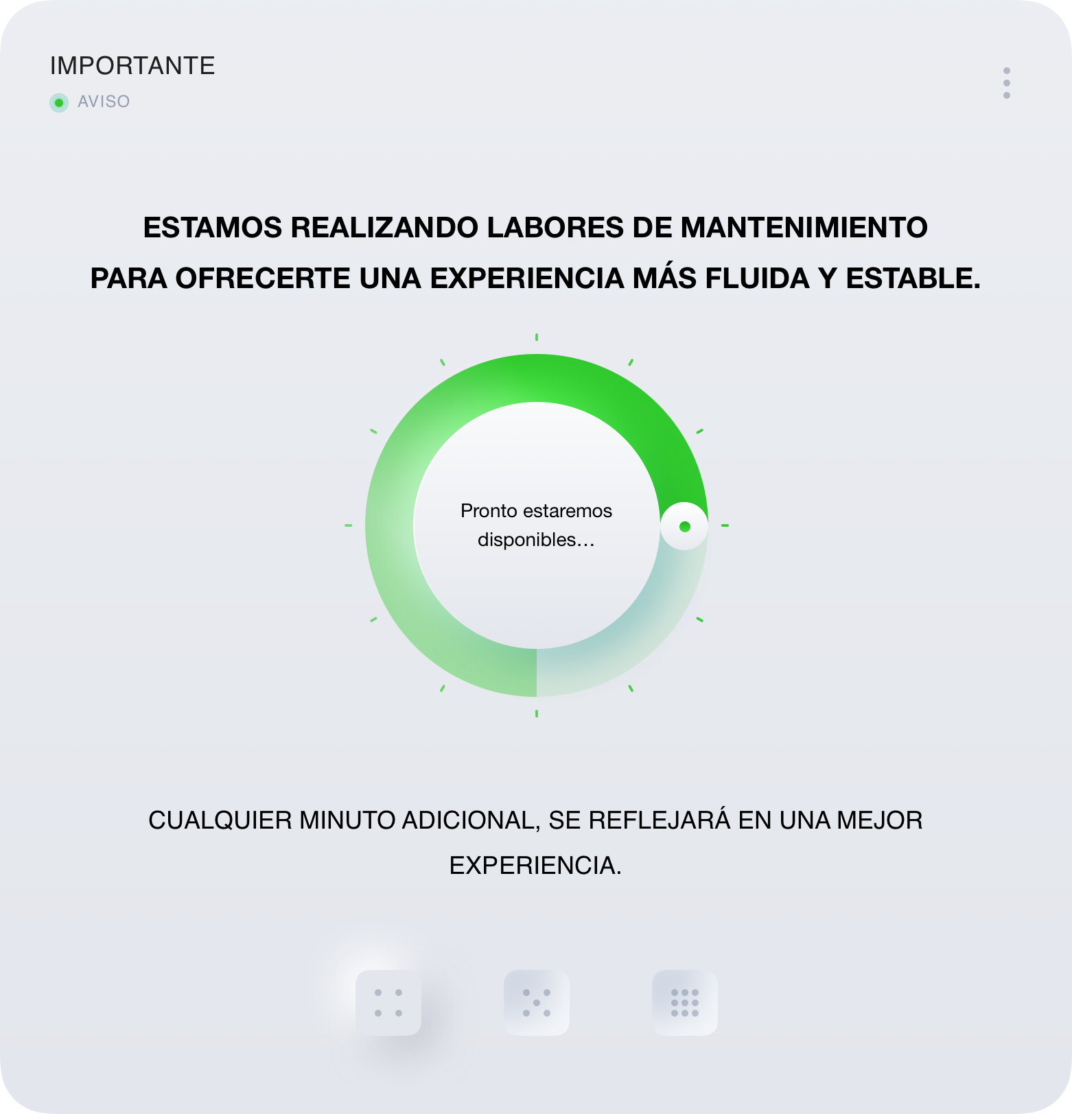 Aviso de mantenimiento